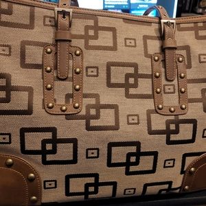 Aldo branded tote style beige/brown hand bag
